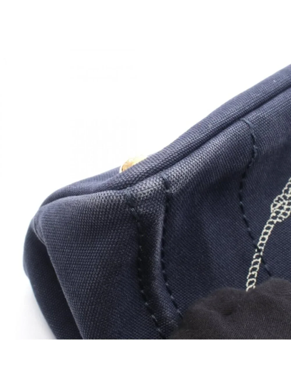 Prada Tote Bag Canapa 2-Way Navy Caviar Leather